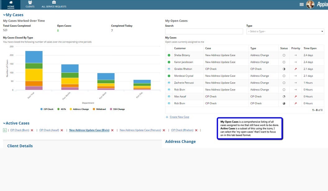 appian omni channel case management my cases home dashboard