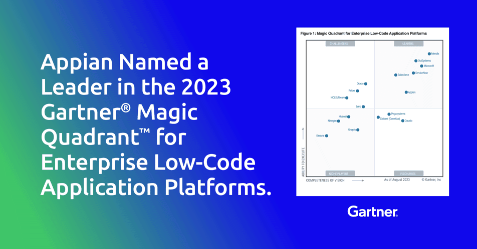 Appian named a Leader in 2023 Gartner® Magic Quadrant™ Enterprise LCAP