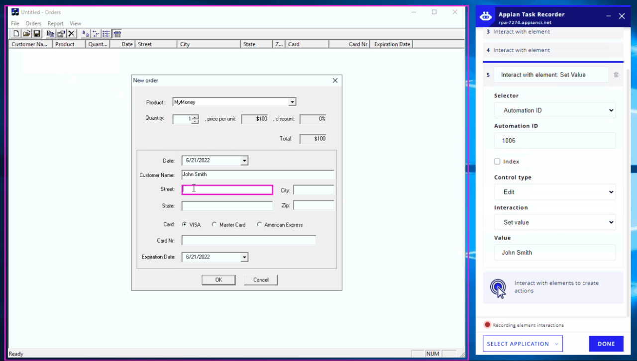 Appian 22.3 Verbesserte RPA-Task-Recorder-Unterstützung für Windows
